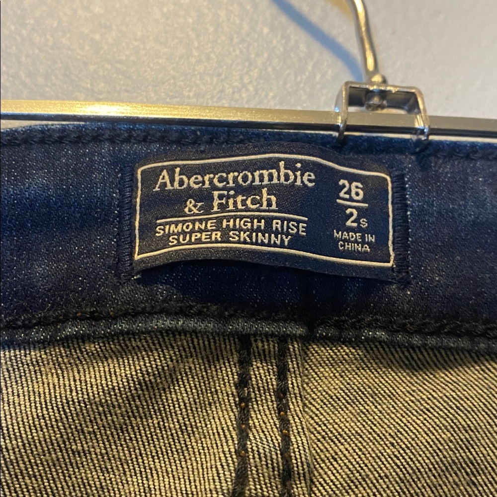 Abercrombie Simone High Rise Super Skinny Jeans NWT 26 SHORT 2S Blue Distressed - Picture 8 of 17